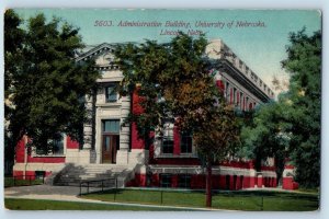 Lincoln Nebraska NE Postcard Administration Building University Of Nebraska 1912