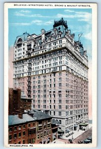 Philadelphia Pennsylvania PA Postcard Bellevue-Stratford Hotel Broad Walnut