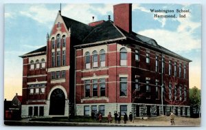 HAMMOND, Indiana IN ~ WASHINGTON SCHOOL  ca 1910s Lake County Postcard