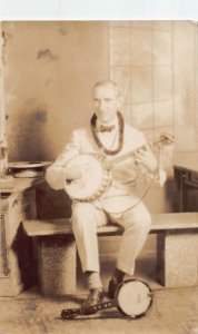 J79/ Seattle Washington RPPC Postcard c1920s Banjo Player Ron Childs  369