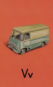 V Is For Van Toy Model Classic Ladybird Old Childrens Book Postcard