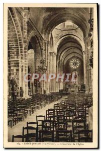 Old Postcard St Junien Haute Vienne The Interior of the Church