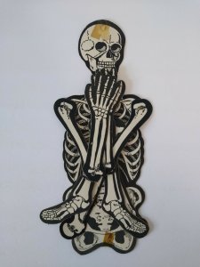 Halloween Large Jointed Skeleton Diecut Wall Display Vintage Luhrs 23 Tall 