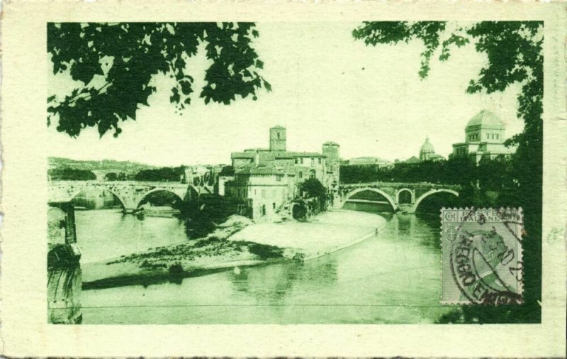 italy, ROMA ROME, Isola Tiberina (1924) Postcard