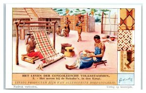 Weaving, Kasai, Congo Tribal Life, Liebig Belgian Trade Card *VT32G 