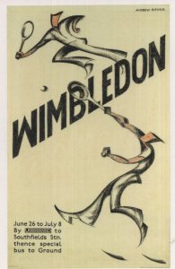 Wimbledon London Tennis Tournament 1933 Advertising Postcard
