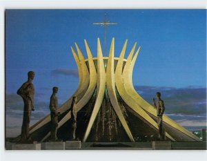 Postcard The Evangelists in the churchyard of the Cathedral, Brasília, Brazil