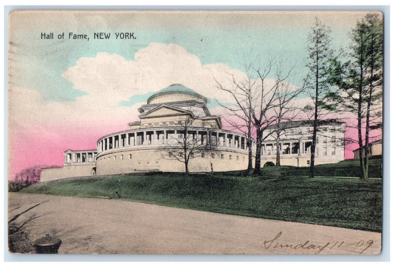 1909 Hall of Fame New York NY Antique Unposted Hand-Colored Postcard