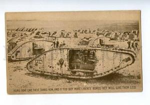 213980 WWI USA PROPAGANDA Tanks liberty Vintage postcard