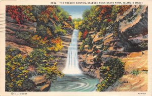 Starved Rock State Park Illinois 1947 Postcard The French Canyon 