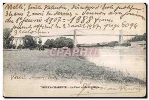 Old Postcard Tonnay Charrente The bridge seen from the meadow