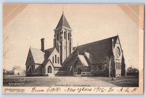 Portsmouth New Hampshire NH Postcard Christ Church Exterior Chapel c1905 Vintage