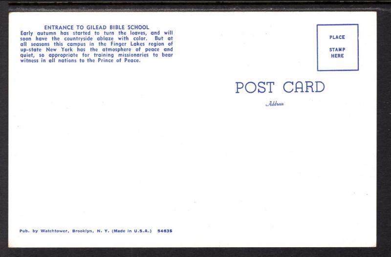 Entrance to Gilead Bible School,Finger Lakes Region,NY