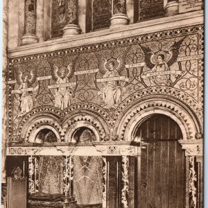 c1910s London, England Guards Chapel Sanctuary Wall Angels Virtues Mosaics A359