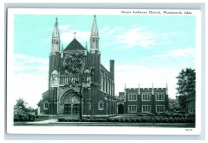 1920's Grace Lutheran Church, Wadsworth, Ohio. Postcard F116E