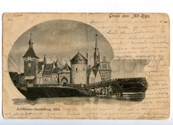 174111 LATVIA GRUSS aus RIGA Vintage RPPC 1901 year