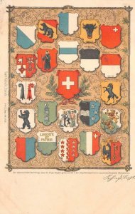 COAT OF ARMS PATRIOTIC SWITZERLAND POSTCARD (c. 1900)