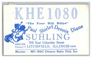 Postcard QSL Radio Card From Litchfield Illinois KHE1080