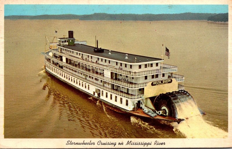 Mississippi Valley Sternwheeler Cruising On Mississippi River 1972