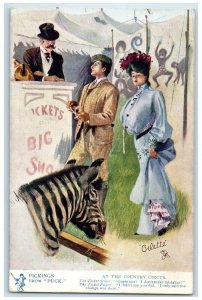 1910 Pickings From Puck At The Country Circus Tickets Oilette Tuck's Postcard