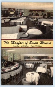 SANTA MONICA, CA California ~ Route 66? MAYFAIR RESTAURANT c1940s Linen Postcard