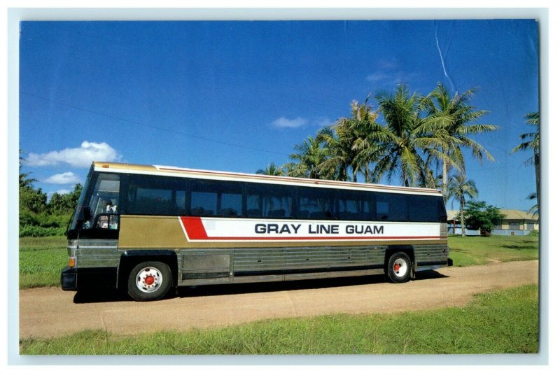 Gray Line Guam Bus Advertising Japan Vintage Unposted Postcard