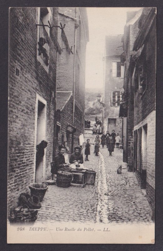 FRANCE, Postcard RPPC, Dieppe, An Alley of Pollet