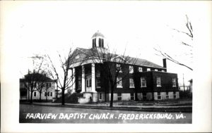 Fredericksburg Virginia VA Fairview Baptist Church Real Photo Vintage Postcard