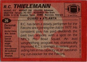 1983 Topps Football Card R C Thielemann Falcons