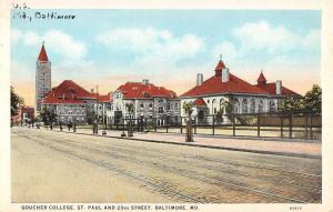 Baltimore Maryland Goucher College Street View Antique Postcard K63387