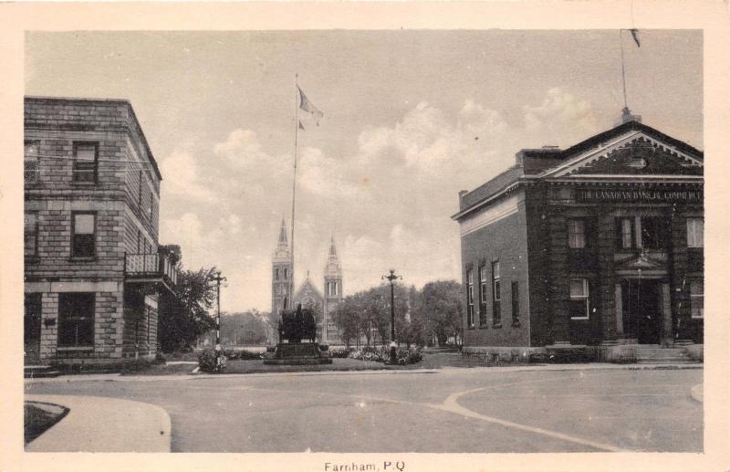 FARNHAM QUEBEC CANADA TOWN SQUARE PHOTO POSTCARD