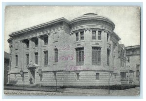 1910 Carnegie Library Atlantic City New Jersey NJ Antique Postcard 