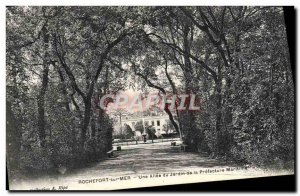 Old Postcard Rochefort sur Mer A Allee du Jardin Prefecture Maritime