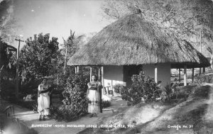 RPPC Bungalow - Hotel Mayaland Lodge, Chichen Itza, Mexico 1957 Vintage Postcard