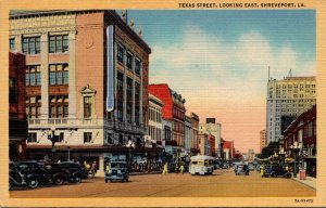 Louisiana Shreveport Texas Street Looking East Curteich