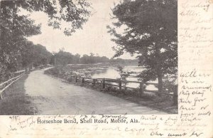 Mobile Alabama Horseshoe Bend, Shell Road, Undivided Back Vintage Postcard U8769