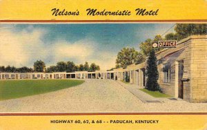 Nelson's Modernistic Motel Highway 60 62 68 Paducah Kentucky linen postcard