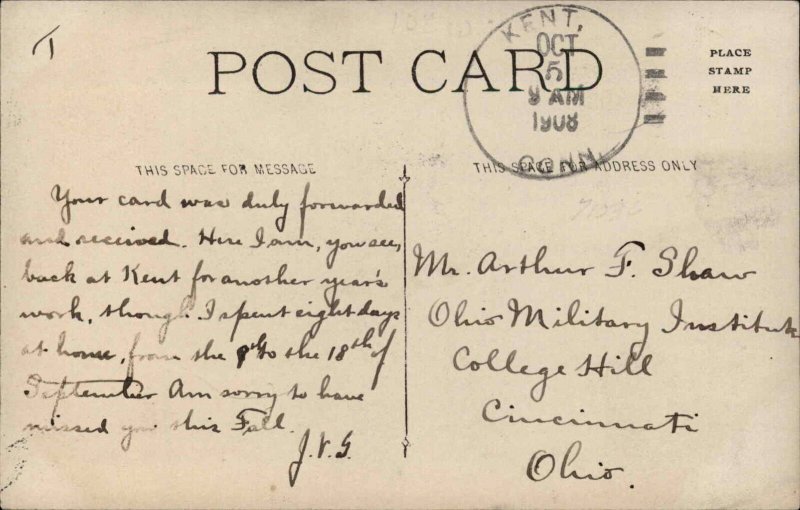 Kent CT School c1910 Real Photo Postcard