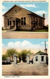 Iowa Marshalltown Assembly Hall and Entrance Gates To Iowa Soldiers Home Curt...