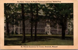Postcard Dr. Nichols Sanatorium for Cancer in Savannah, Missouri~133157