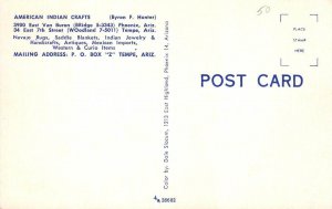 American Indian Crafts Phoenix Tempe Arizona Navajo Rugs Roadside 1950s Postcard