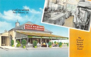 NEW ORLEANS, LA Louisiana  CAFE DU MONDE~French Market Coffee ROADSIDE  Postcard