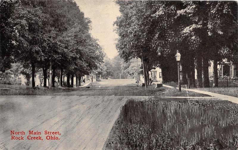 Ohio Postcard 1914 ROCK CREEK North Main Street Homes Ashtabula County 