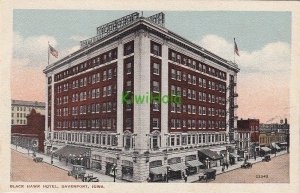 Postcard Black Hawk Hotel Davenport Iowa IA