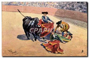 An Old Postcard Bullfight Bullfight anxious moment