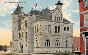 BINGHAMTON, NY New York     POST OFFICE & Street View     1914 Postcard
