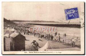 Postcard Old Saint Brevin Les Pins Beach Children Velo Cycle Stamp Daguin