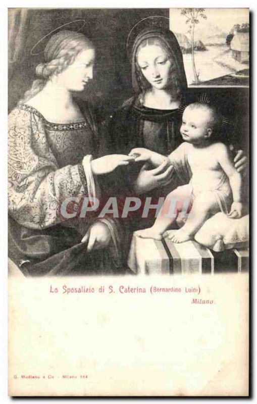 Old Postcard Milano The Sposalizio Caterina di S. Bernardino Luini