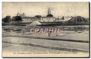 Old Postcard Folklore Saltmarsh Noirmoutier The castle and & # 39eglise