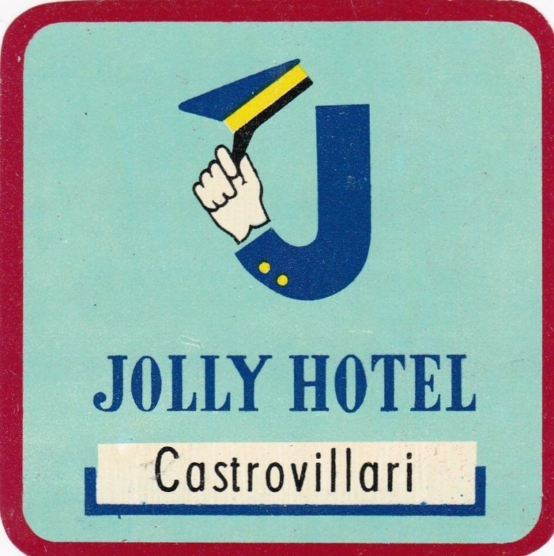 Italy Castrovillari Jolly Hotel Vintage Luggage Label sk3490